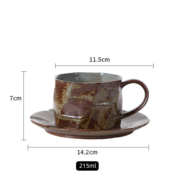 Tasse à Café en Grès Émaillé – Collection Terre Brune (215 ml)