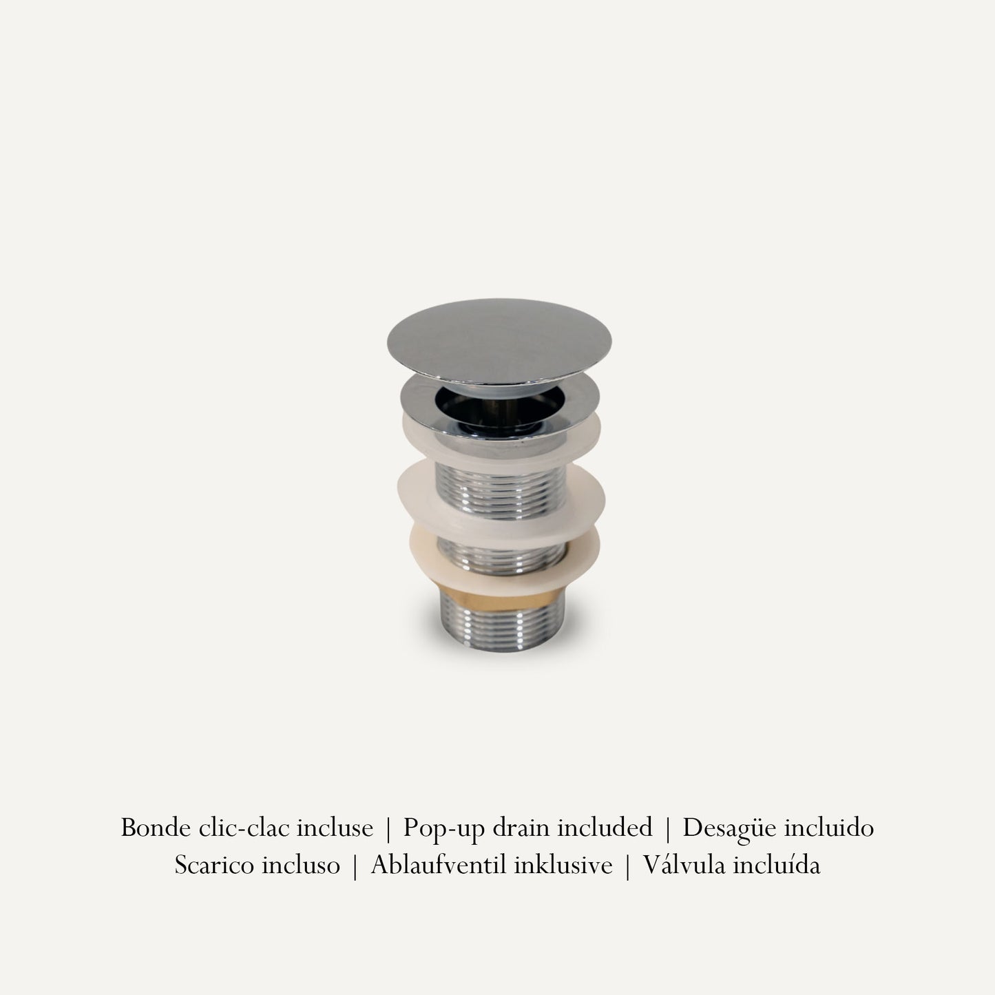 Vasque à Poser Ronde Effet Marbre Beige RIVÉO – 360 × 360 mm – Avec Bonde