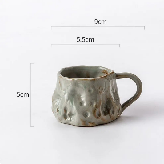 Tasse à espresso en céramique grise – Fait main – 100 ml