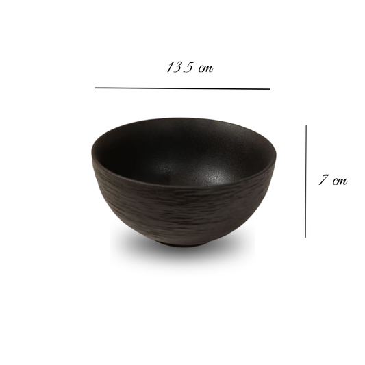 Bol en céramique artisanale noir – Ø13,5 cm | Decopine