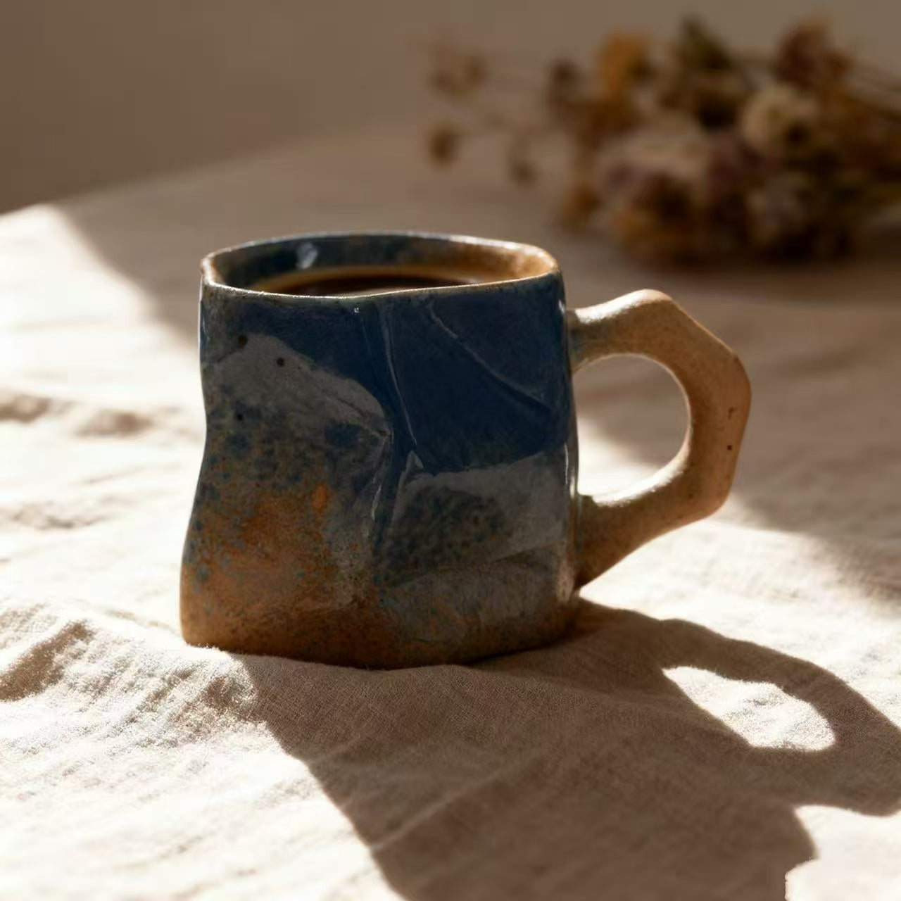 Ceramic Coffee Mug – Blue Gradient – Handmade – 300 ml