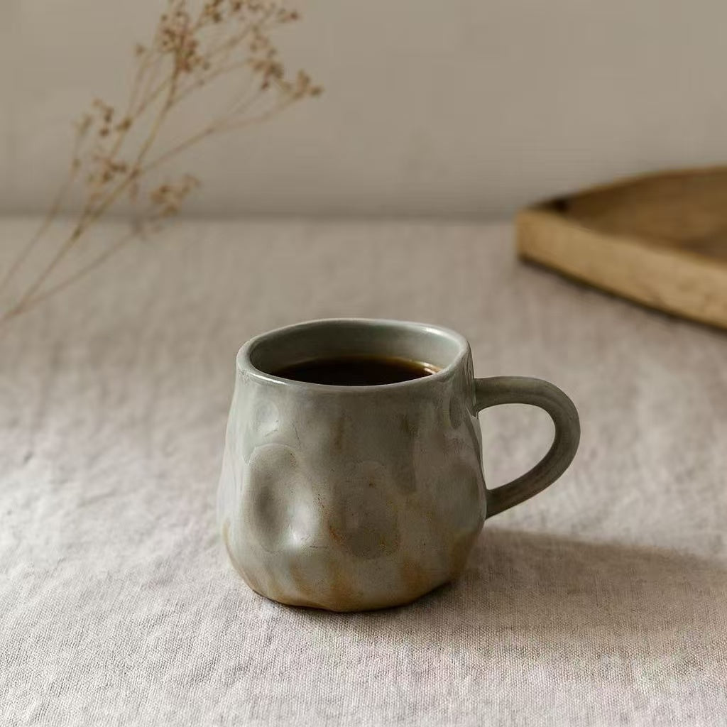 Grey ceramic espresso cup – Handmade – 90 ml