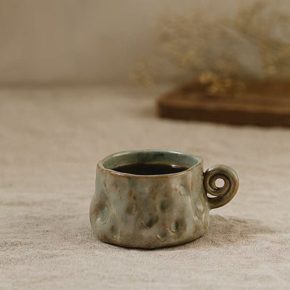 Handmade Ceramic Espresso Cup – Grey Wabi-Sabi Style – 90ml