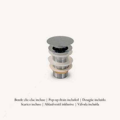 Vasque à Poser Carrée Arrondie Effet Pierre Grise RIVÉO – 410 × 410 mm – Avec Bonde