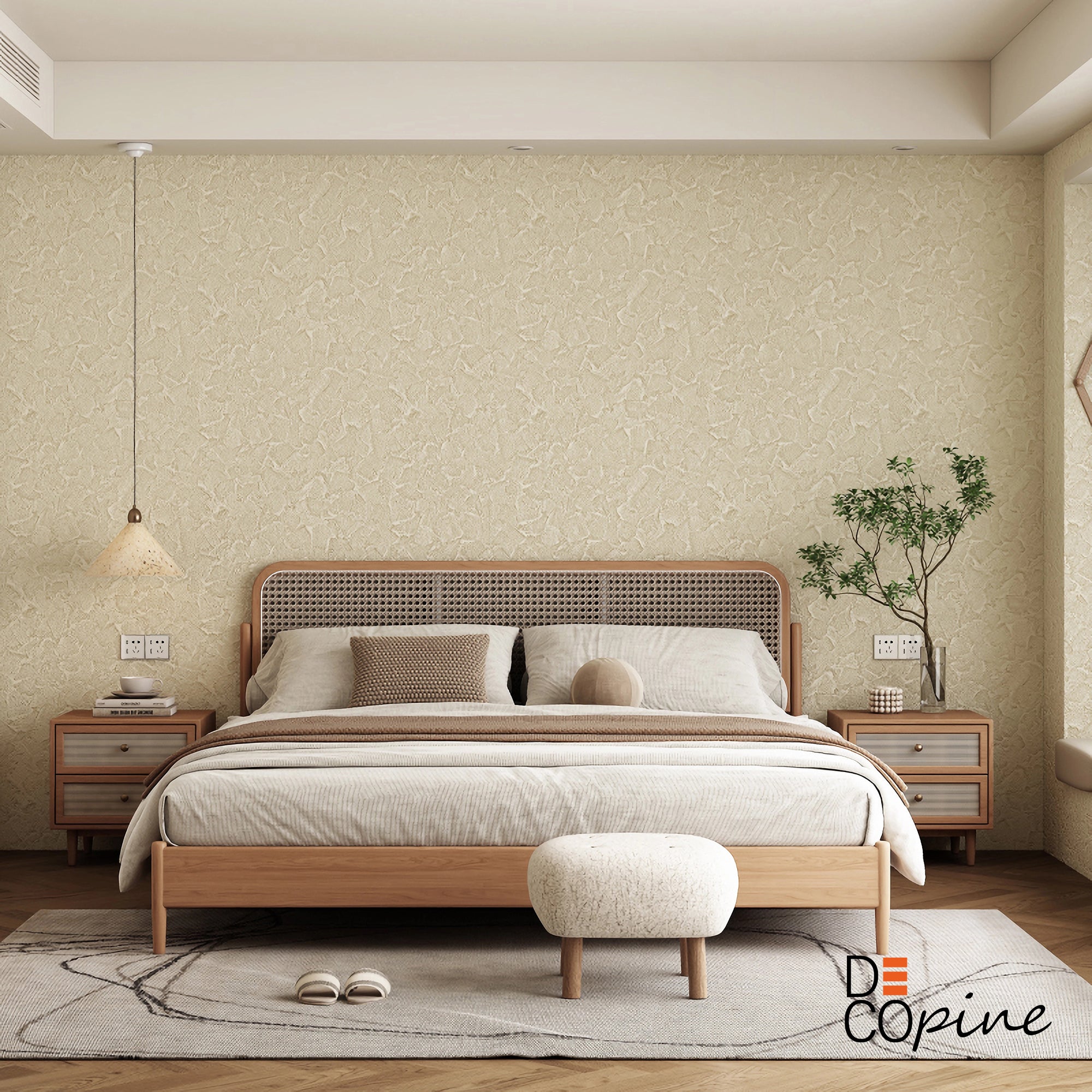 3D Self-Adhesive Wallpaper – Fine Textured Embossed – Ivory Yellow – 60×280 cm