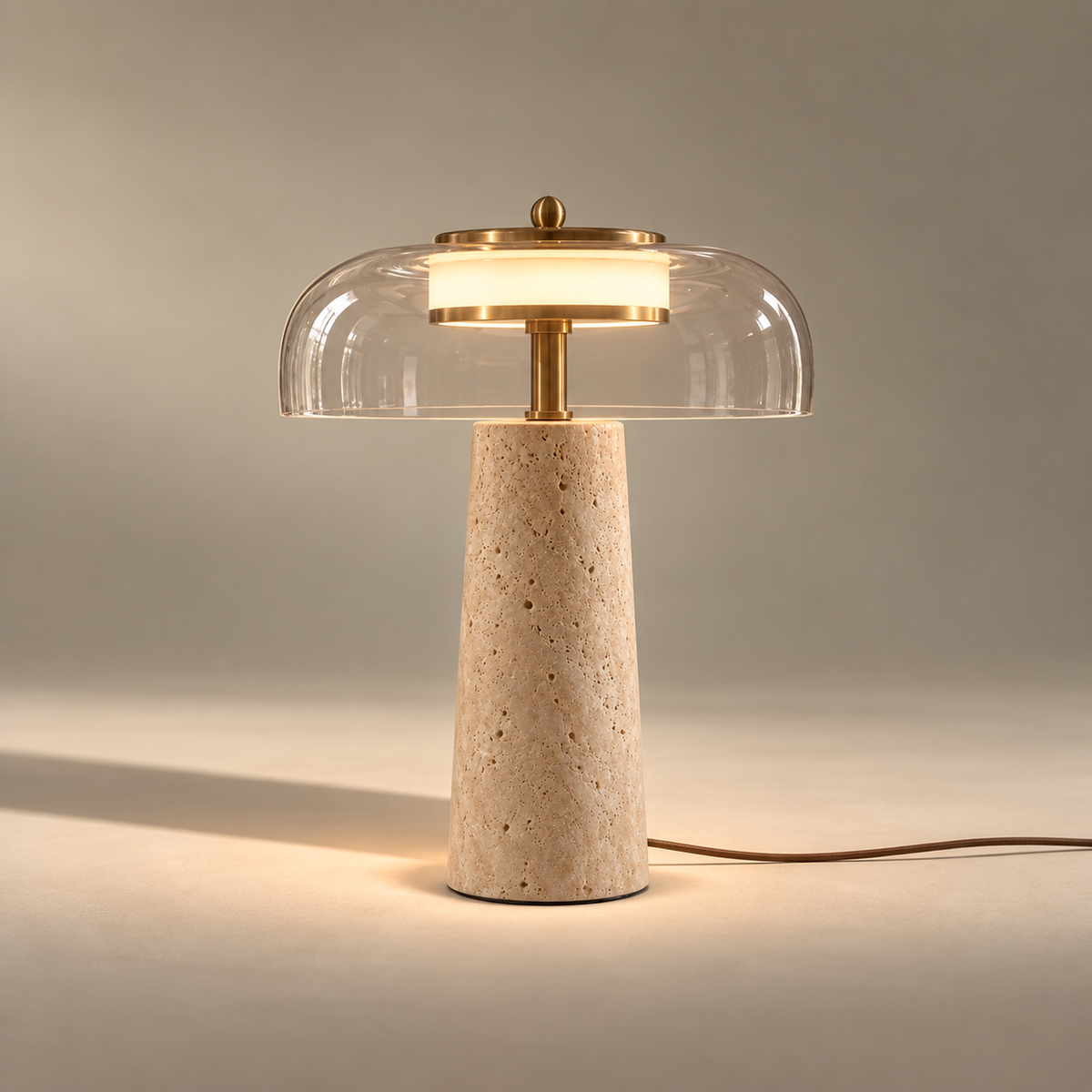 Tall Ash & Grey Smoked Glass Table Lamp – ÉLOISE02 – Decopine (Available for pre-order)