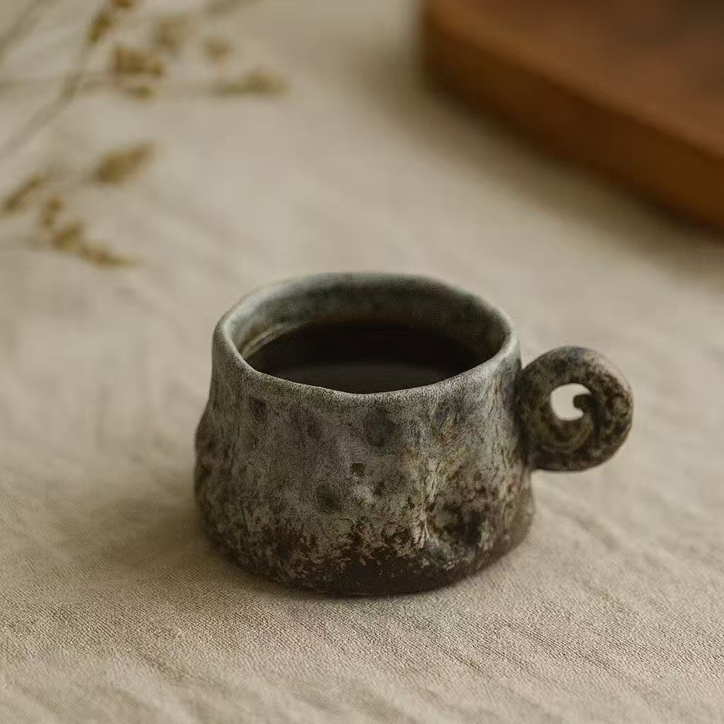 Blue ceramic espresso cup – Handmade – 90 ml