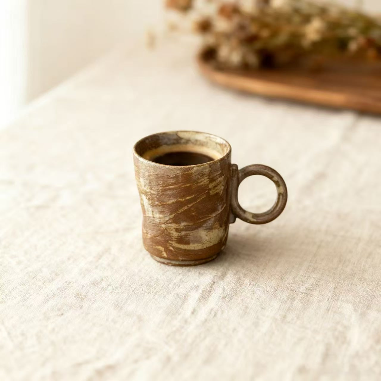 Ceramic Coffee Cup – Brown – Handmade – 150 ml
