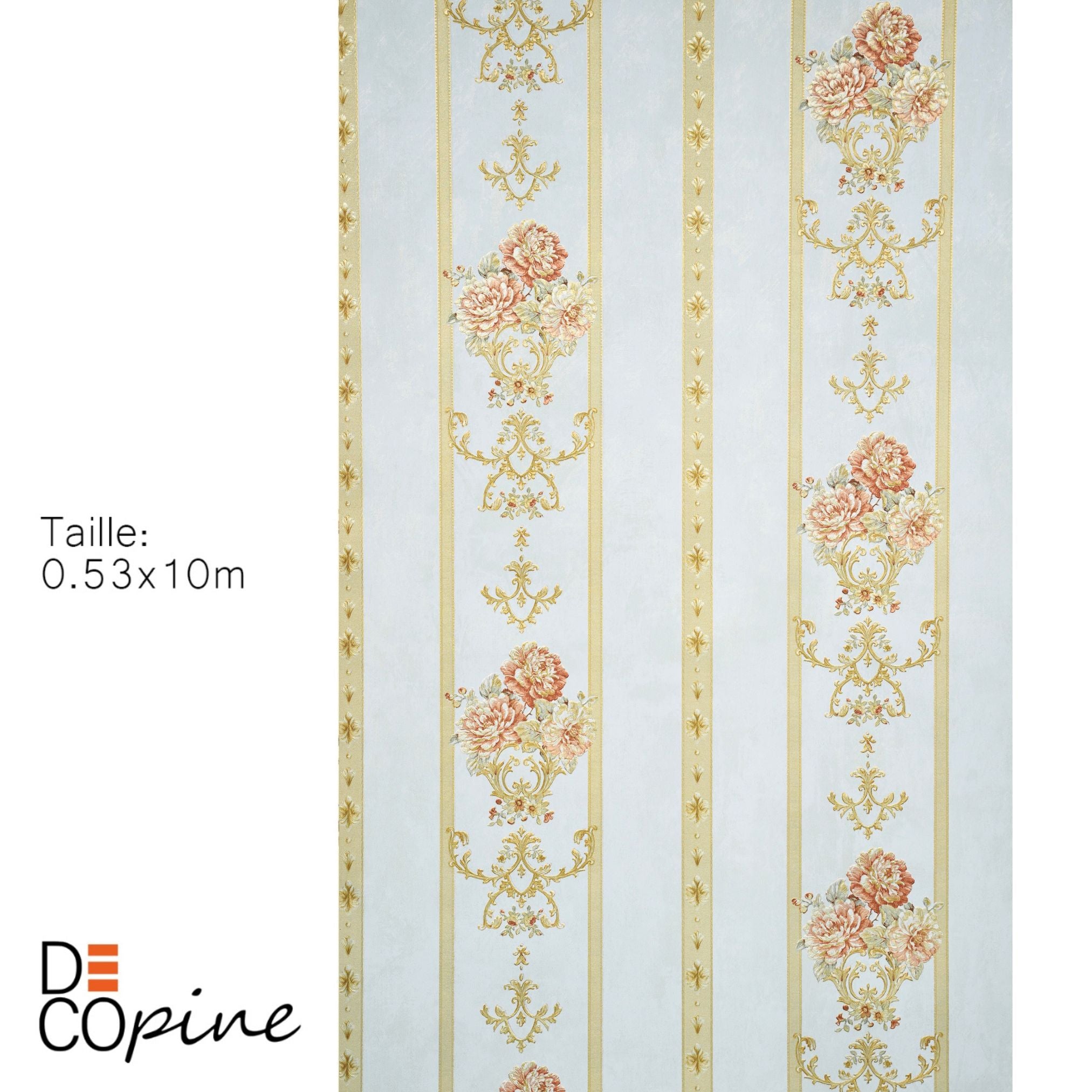 Non-Woven Wallpaper Royal Ribbon – Pale Blue – 0.53 x 10m