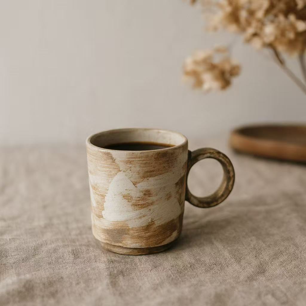 Ceramic Coffee Cup – White – Handmade – 150 ml