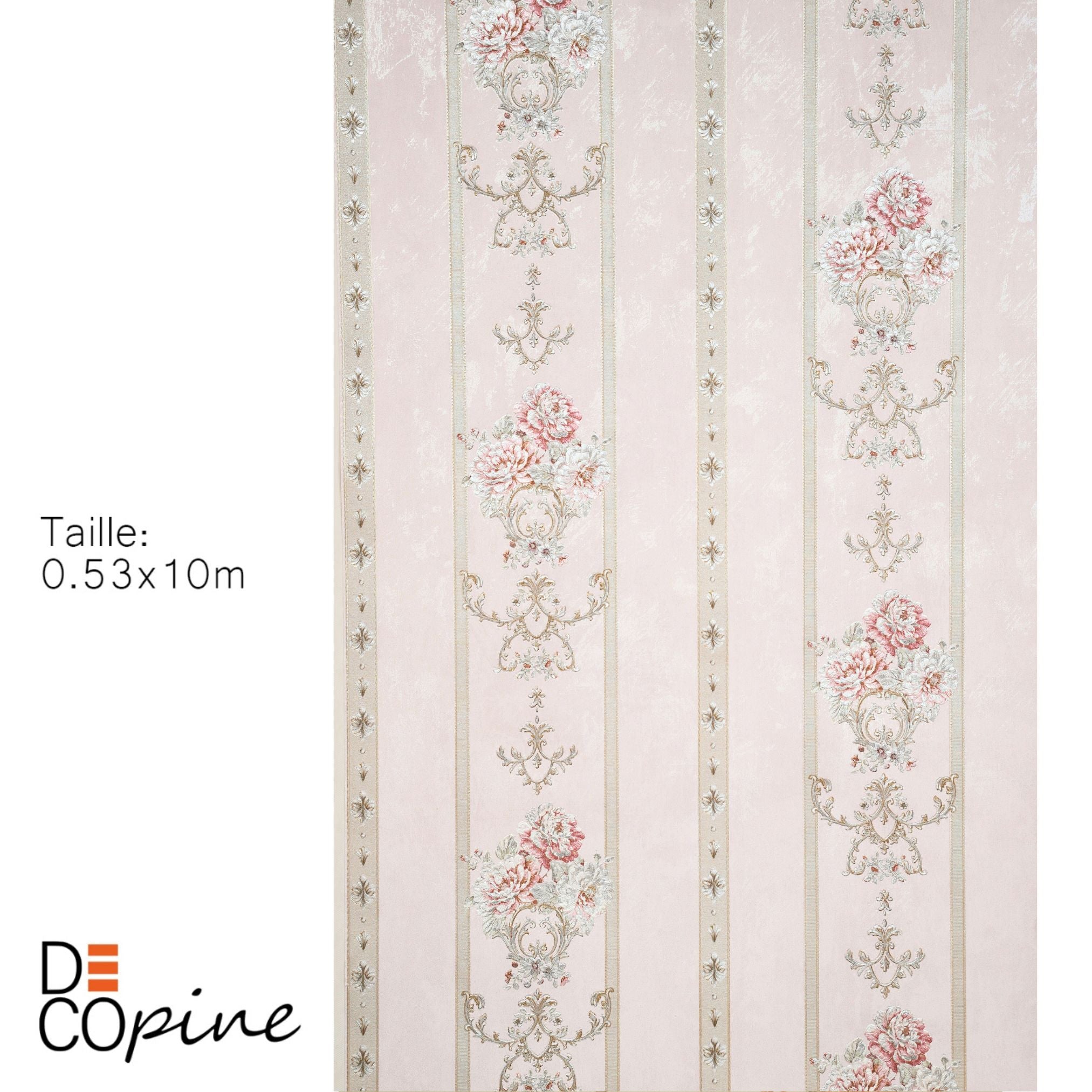 Non-Woven Wallpaper Royal Ribbon – Powder Pink – 0.53 x 10m