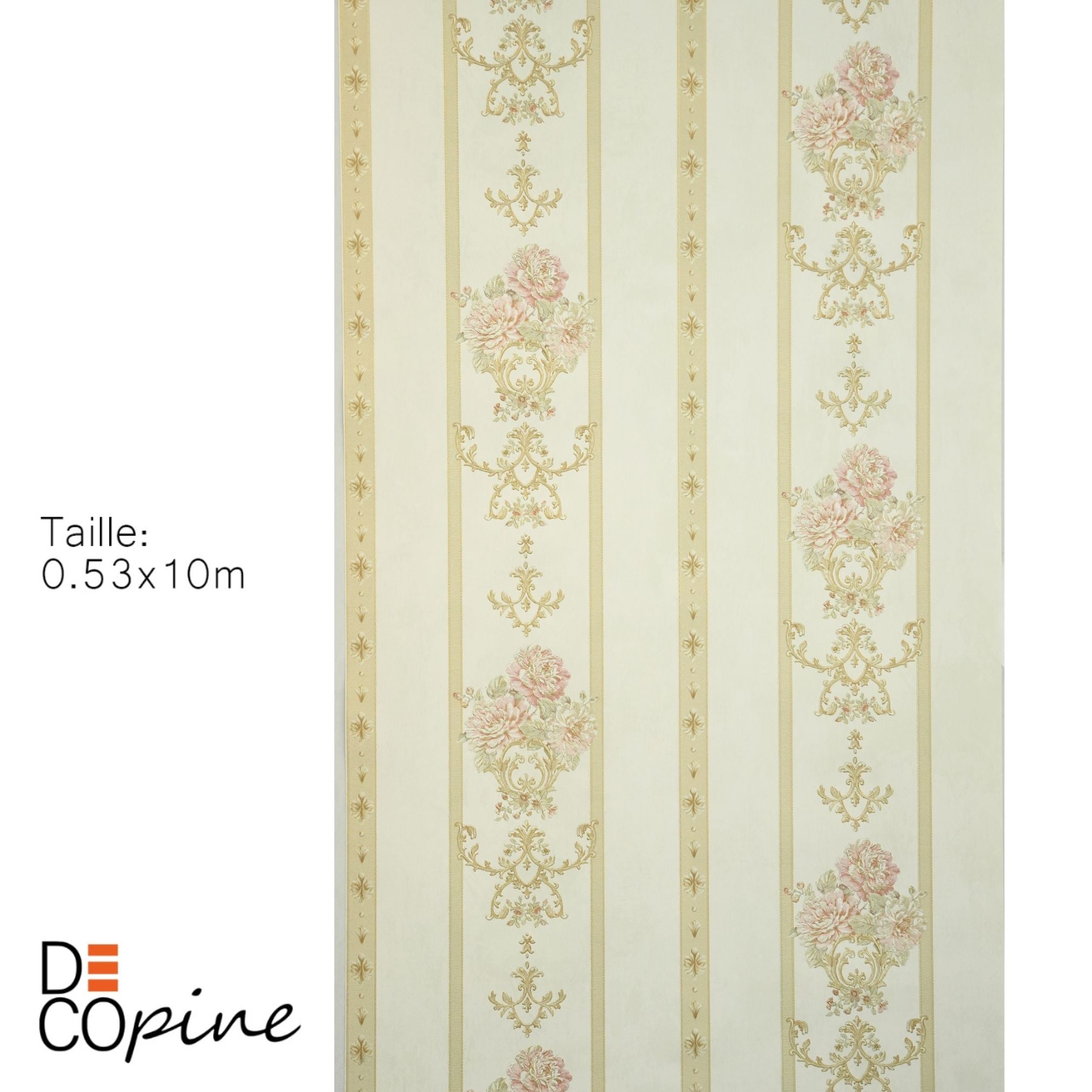Non-Woven Wallpaper Royal Ribbon – Soft Beige – 0.53 x 10m