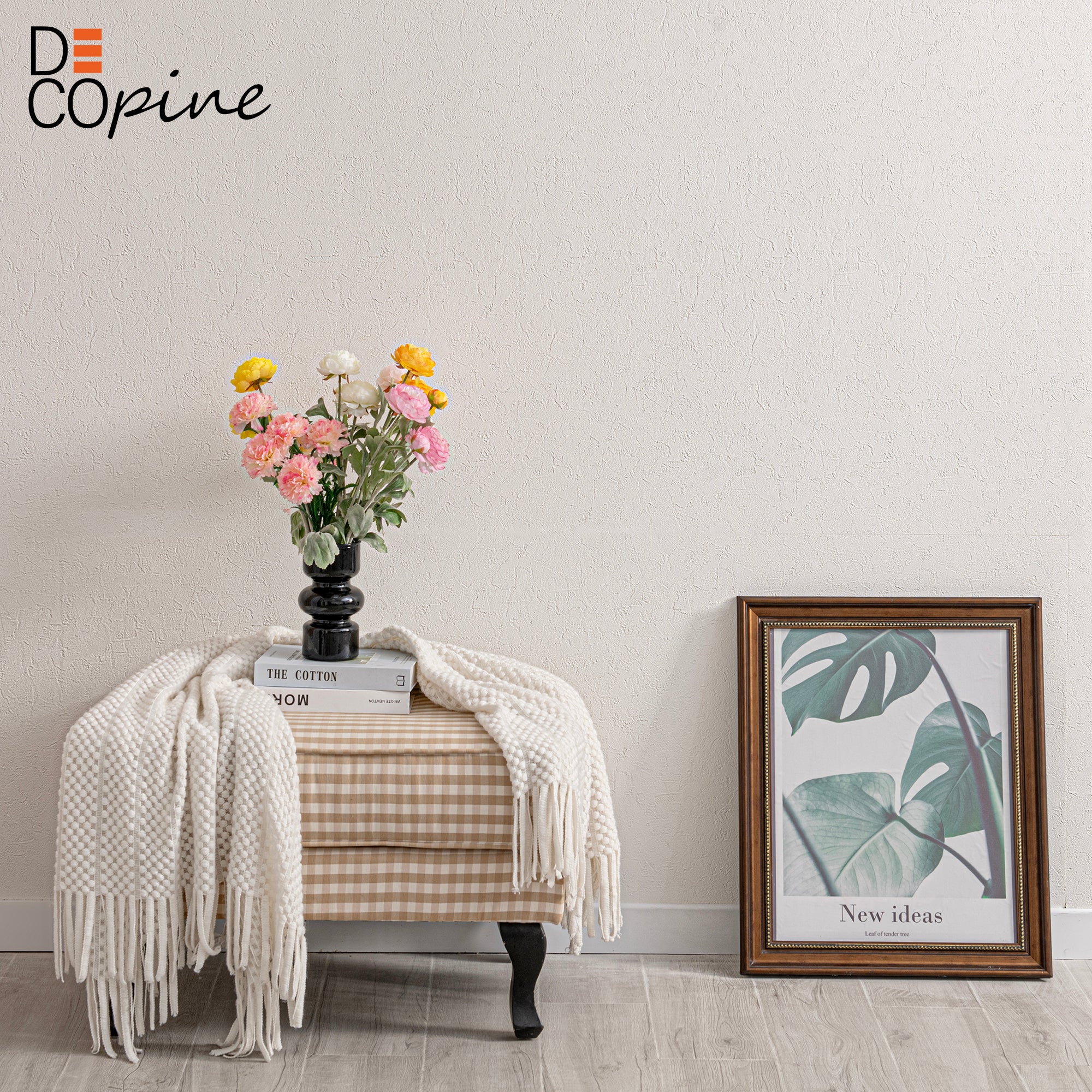 3D Self-Adhesive Wallpaper – Fine Textured Relief – White – 60×280 cm