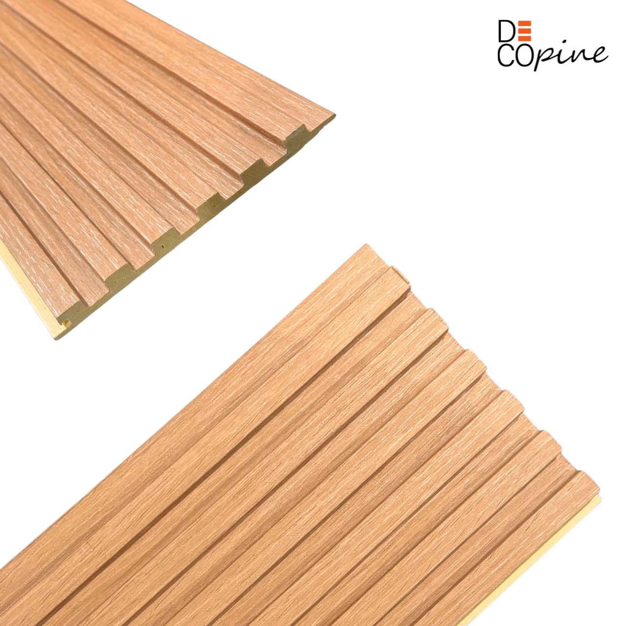 Decorative light wood-effect slatted panels – Groove system – Indoor use – 140 cm (Set of 2)