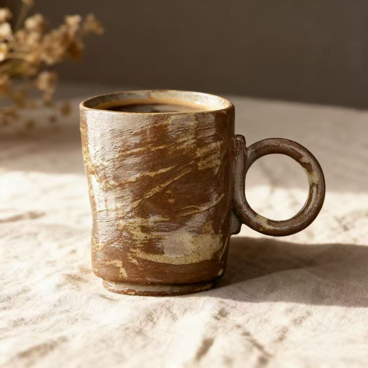Ceramic Coffee Cup – Brown – Handmade – 150 ml