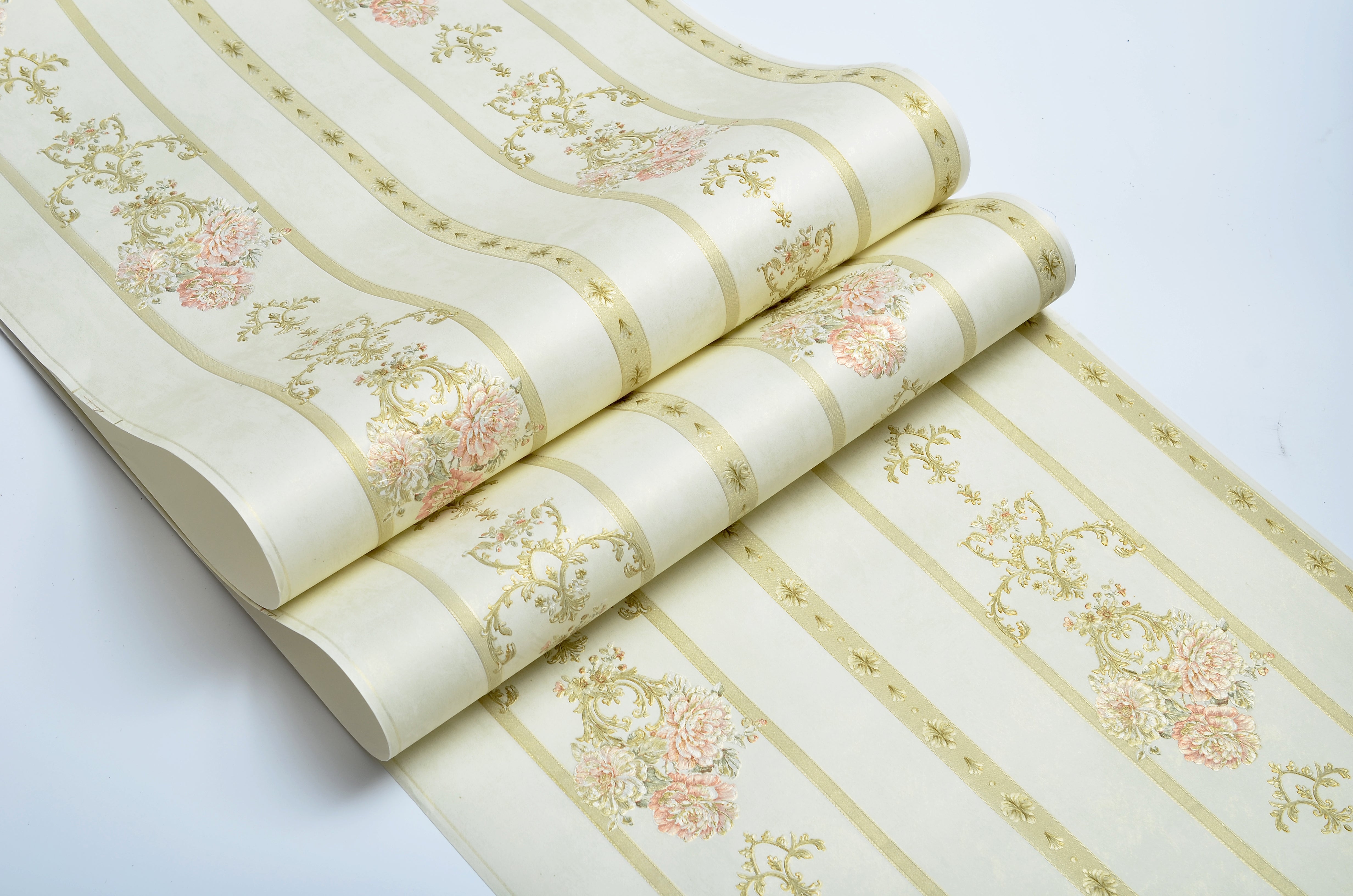 Non-Woven Wallpaper Royal Ribbon – Soft Beige – 0.53 x 10m