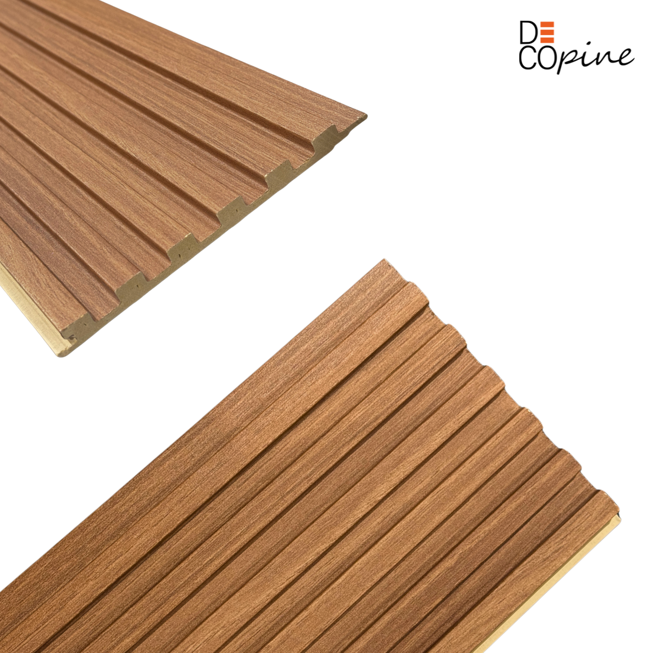 Decorative Slatted Panels with Dark Wood Effect – Groove System – Indoor Use – 140 cm (Set of 2)