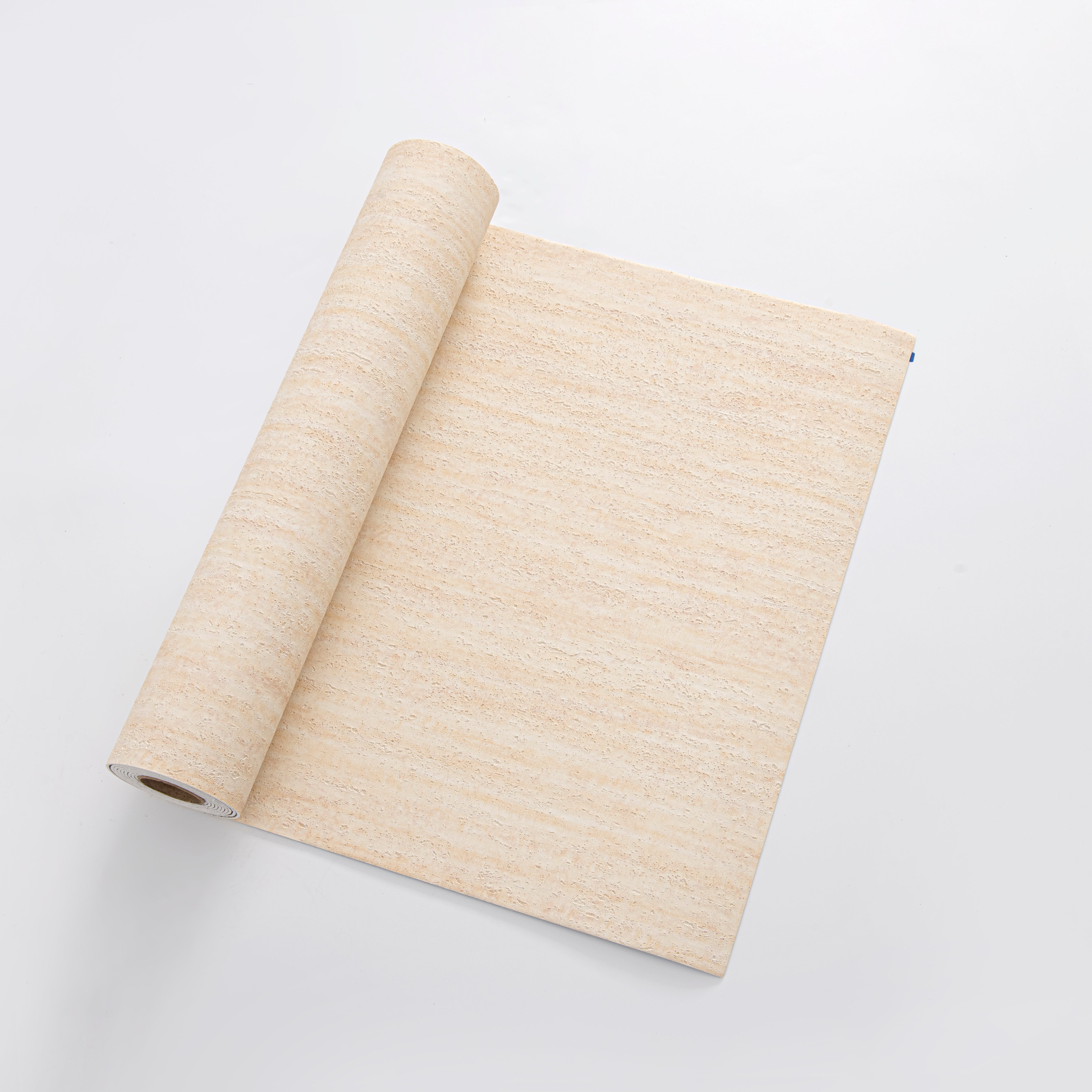 Self-Adhesive Travertine Effect Wallpaper - Light Beige - 60x280 cm