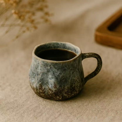 Tasse à espresso en céramique bleue  – Fait main – 100 ml