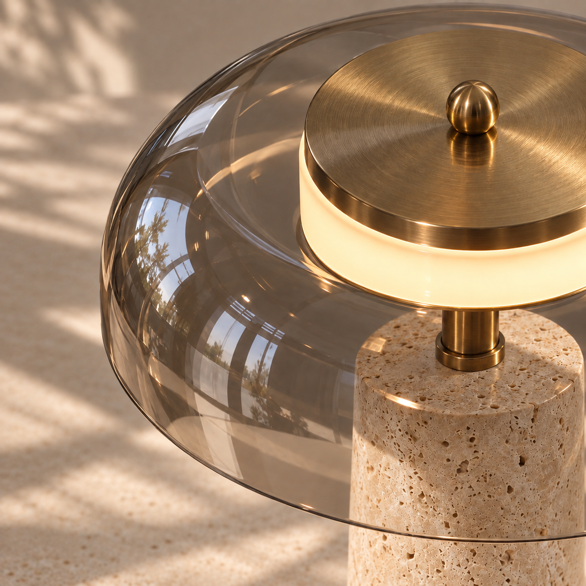 Tall Ash & Grey Smoked Glass Table Lamp – ÉLOISE02 – Decopine (Available for pre-order)