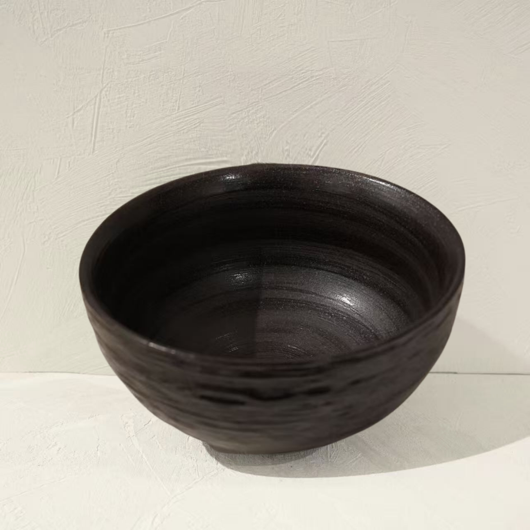Handmade ceramic bowl, nuanced black, ink effect – Ø13.5 cm | Decopine