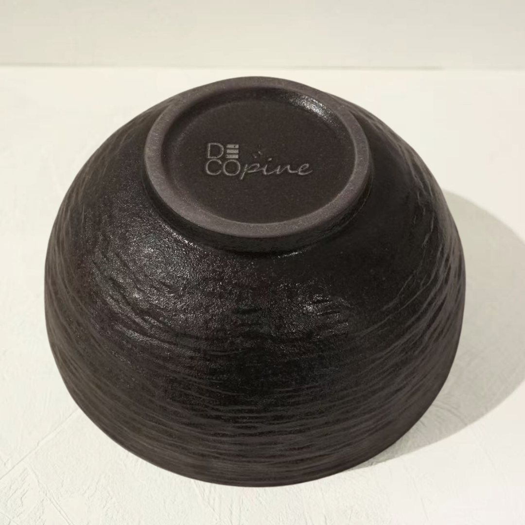 Handmade Black Ceramic Bowl – Ø13.5 cm | Decopine