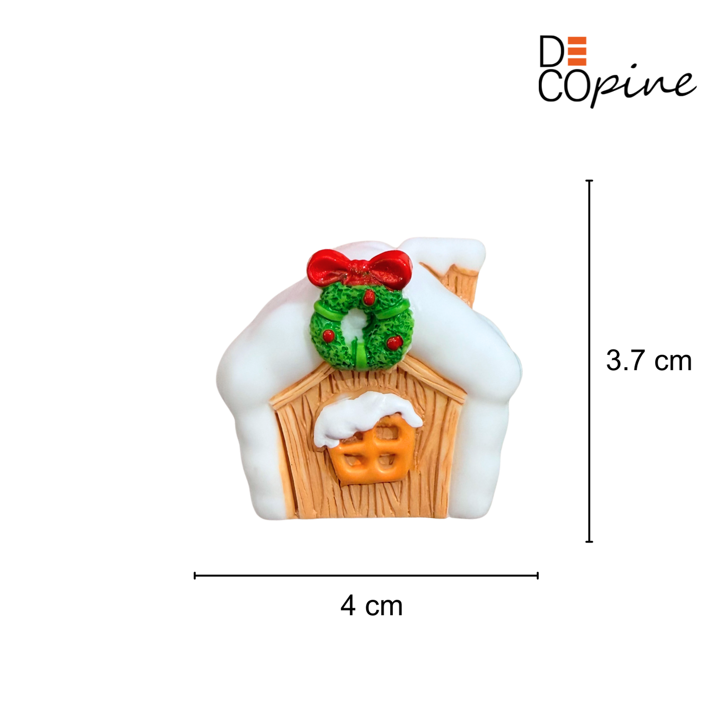 🎄Magnet Maison de Noël avec Couronne – Décoration Festive (4 cm)