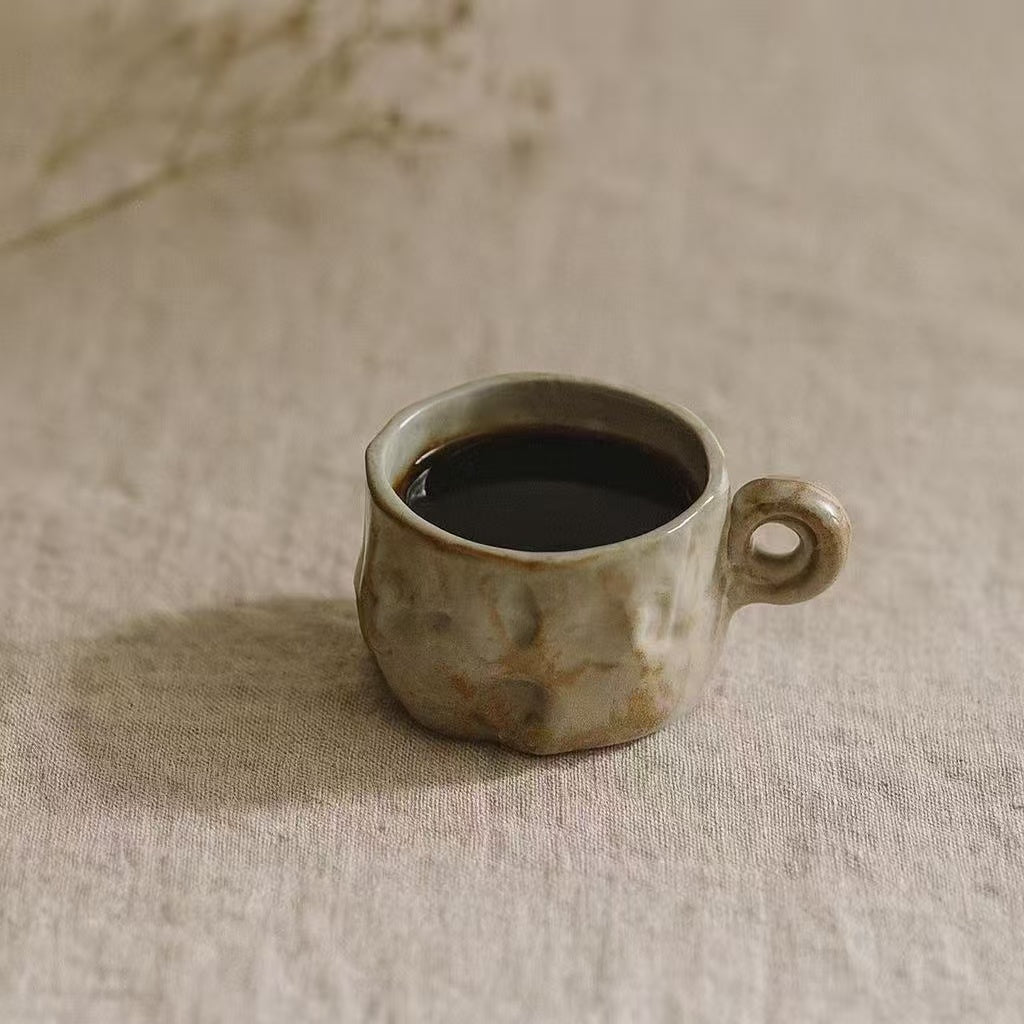 Grey ceramic espresso cup – Handmade – 50 ml