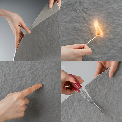 Panneau Mural Souple en Pierre Naturelle – Blanc Minéral – 60×120 cm – Lot de 4 – Decopine - B01PG03