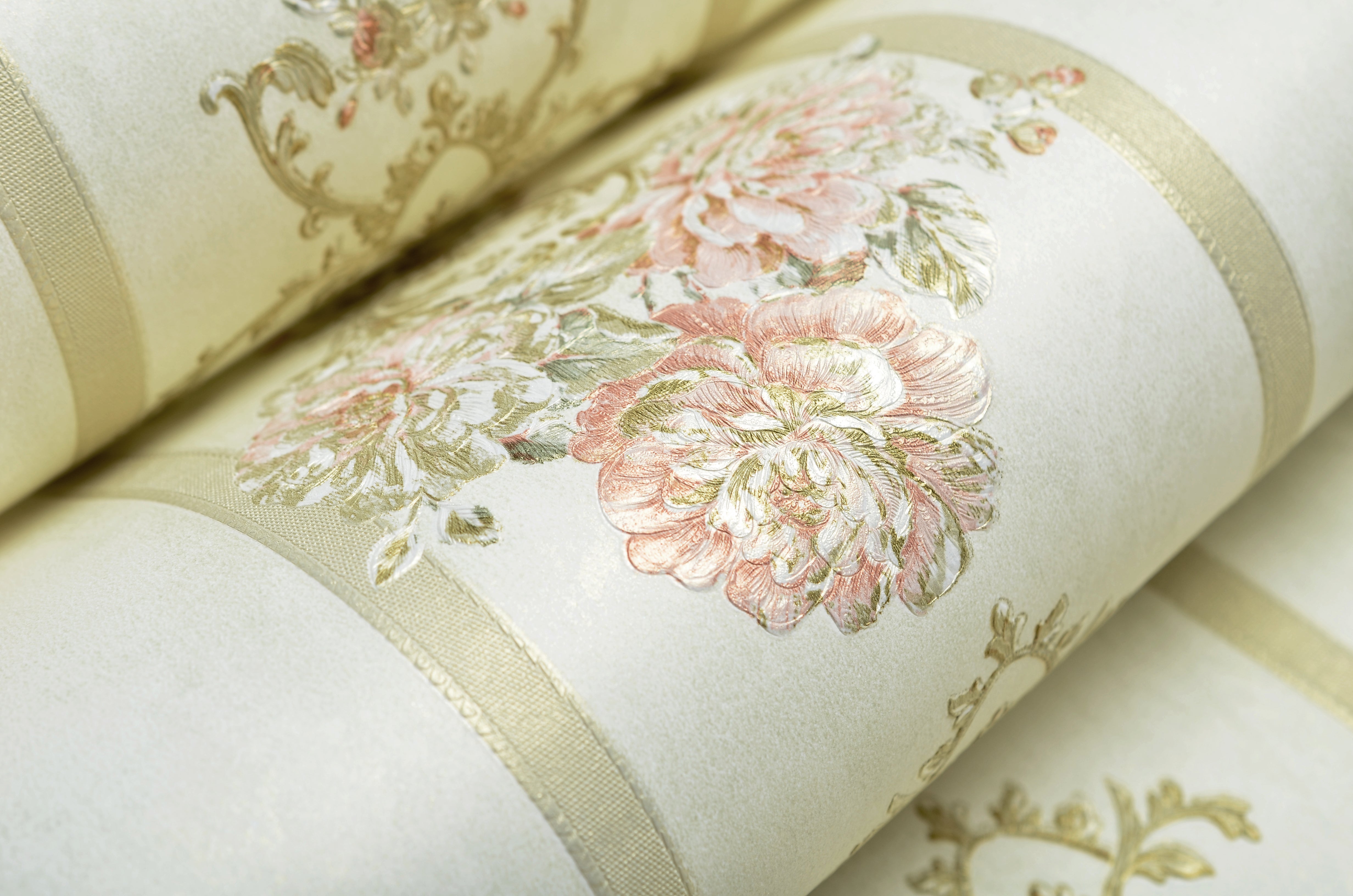 Non-Woven Wallpaper Royal Ribbon – Soft Beige – 0.53 x 10m