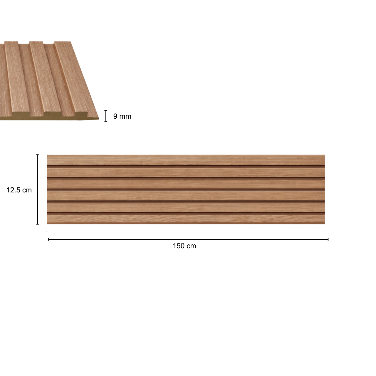 Decorative Slatted Panels with Dark Wood Effect – Groove System – Indoor Use – 140 cm (Set of 2)