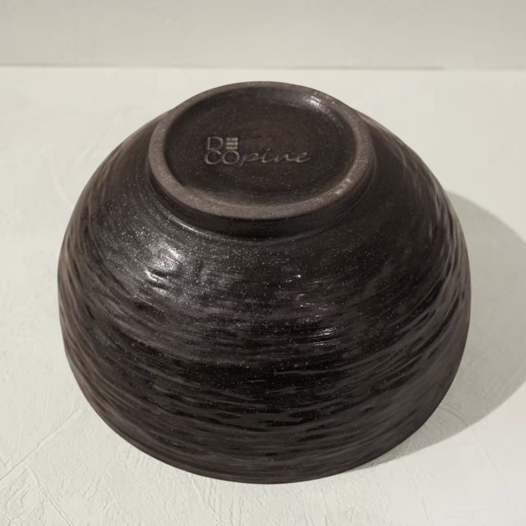 Handmade ceramic bowl, nuanced black, ink effect – Ø13.5 cm | Decopine