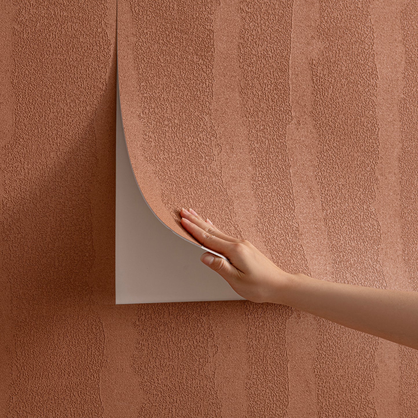 Papier Peint Auto-adhésif 3D – Relief Texturé – Terracotta – 60×280 cm