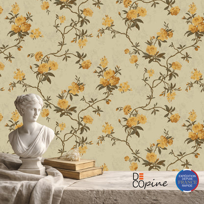 Decopine Floating Garden Non-Woven Wallpaper - Light Beige