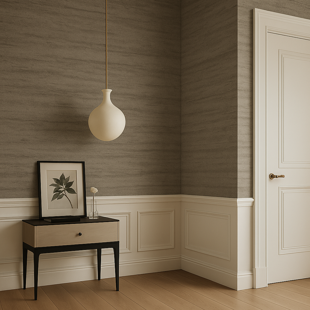 Papier Peint Auto-adhésif Effet Travertin – Gris Minéral – 60×280 cm