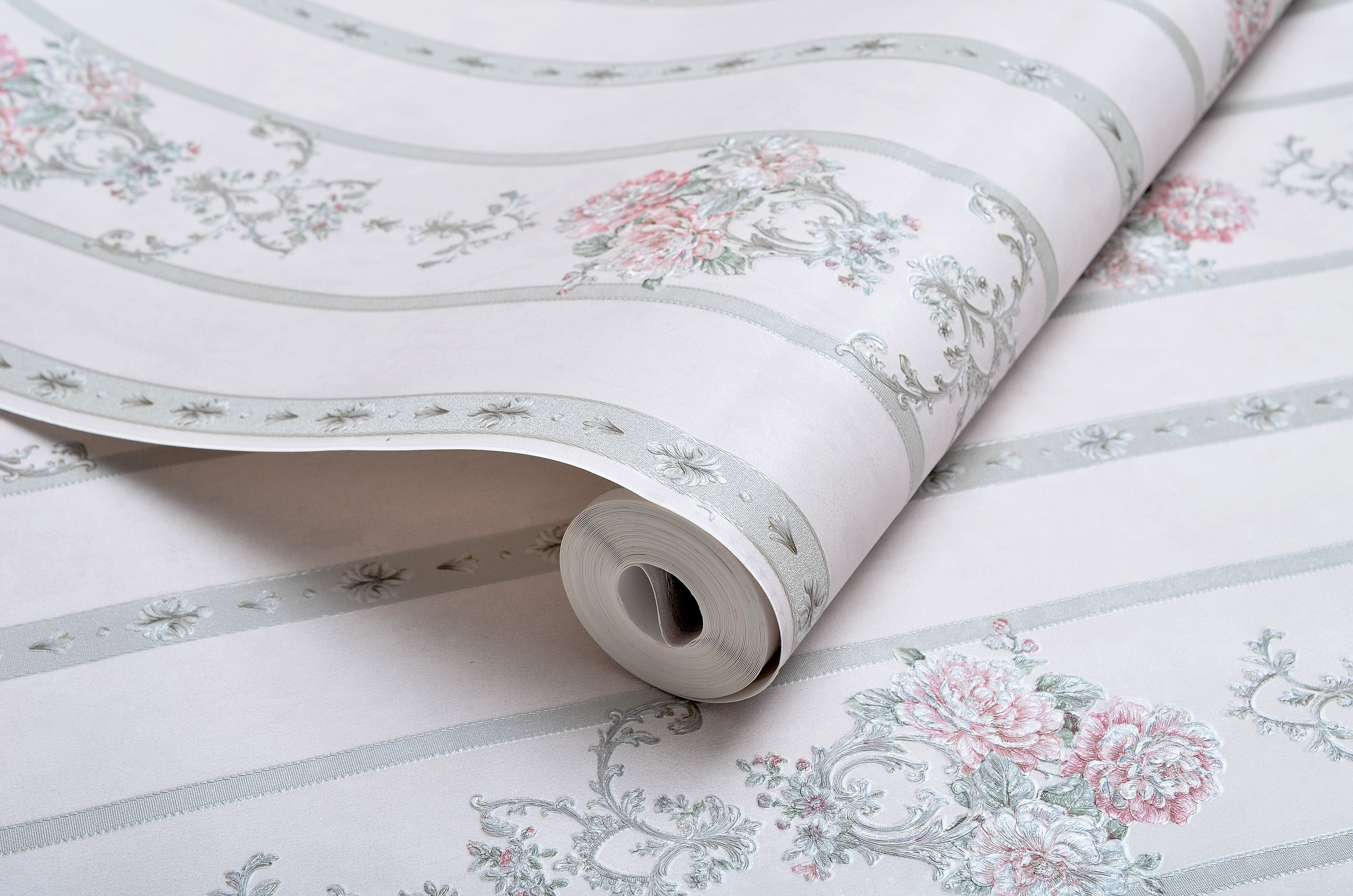 Non-Woven Wallpaper Royal Ribbon – Powder Pink – 0.53 x 10m
