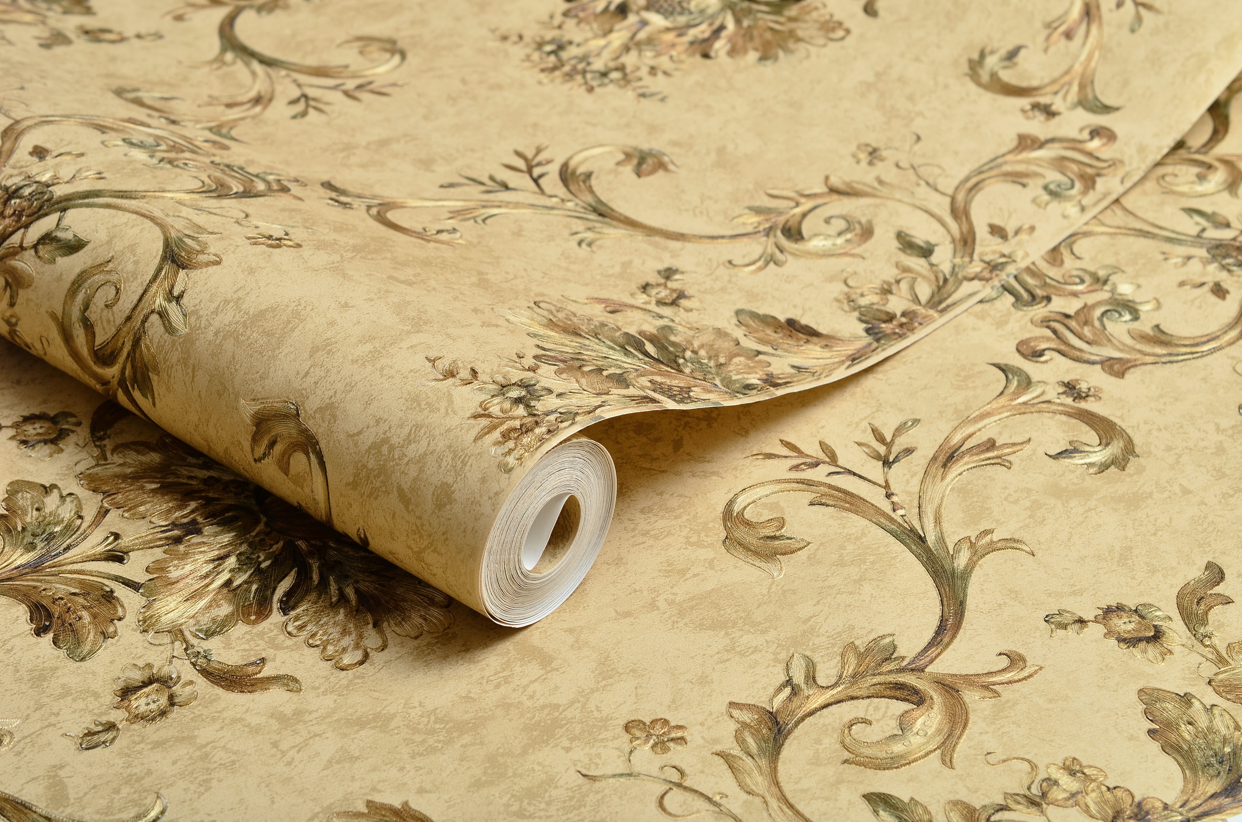 Non-woven Wallpaper Maison d'Or – golden beige – 0.53 x 10m