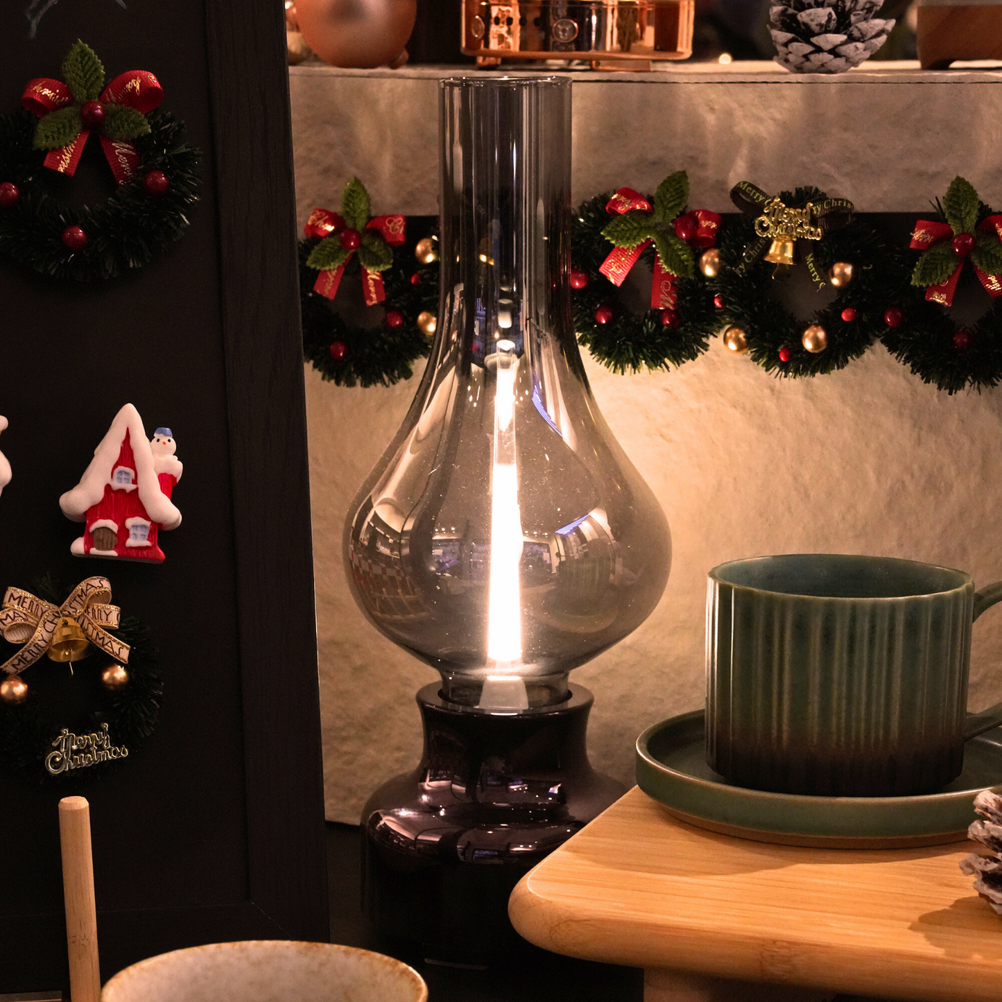 Lampe à poser LED en verre fumé – intensité réglable