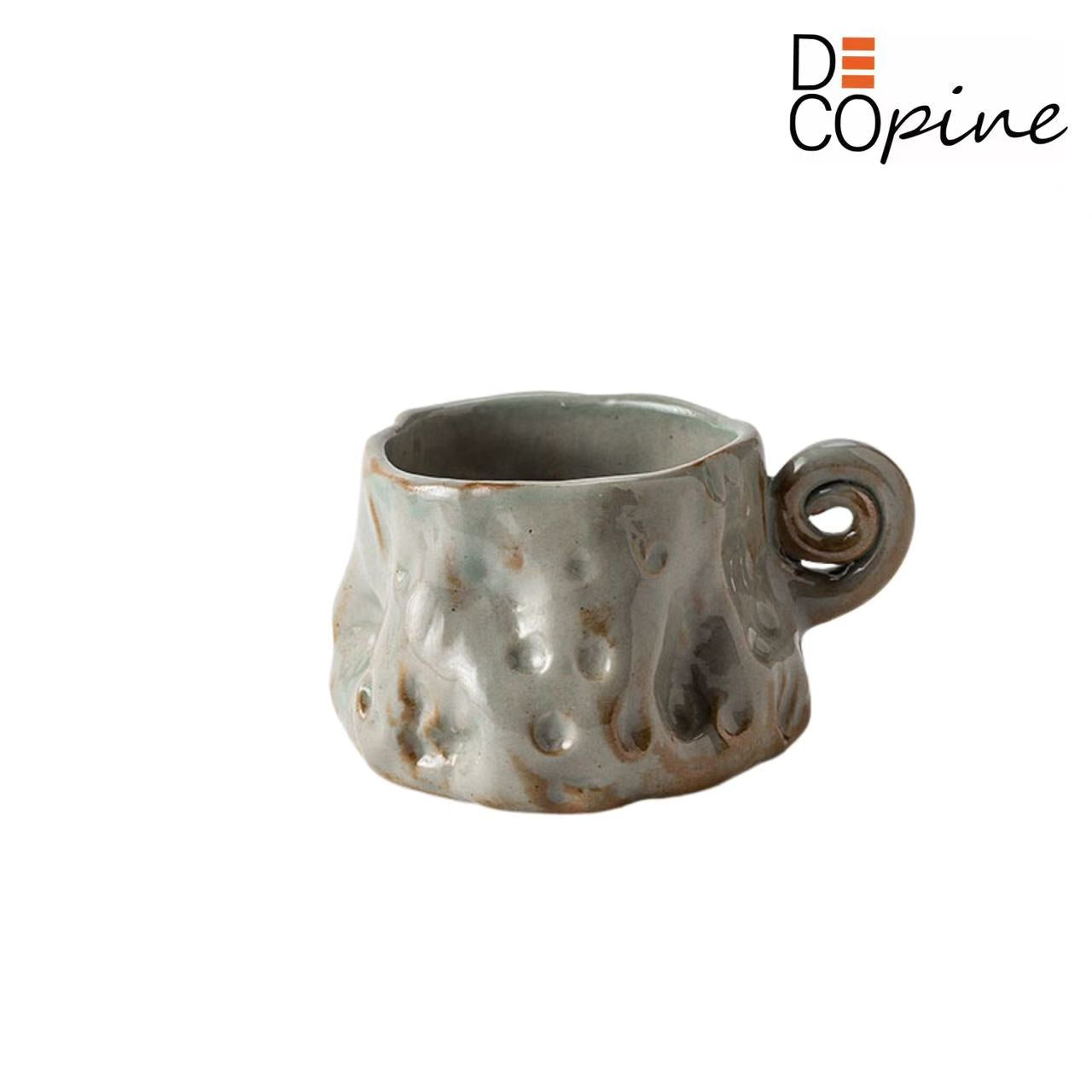 Grey ceramic espresso cup – Handmade – 90 ml