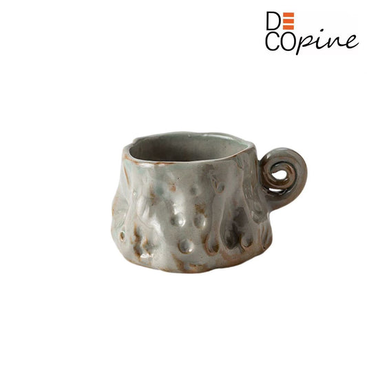 Handmade Ceramic Espresso Cup – Grey Wabi-Sabi Style – 90ml