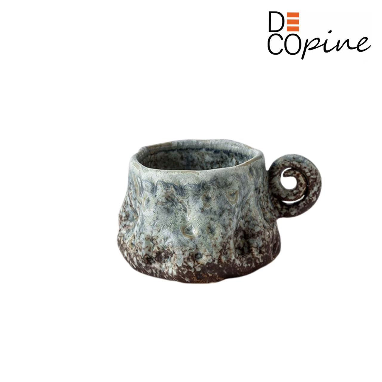Blue ceramic espresso cup – Handmade – 90 ml
