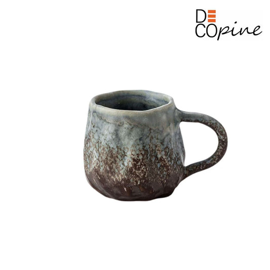 Tasse à espresso en céramique bleue – Artisanale – 90 ml – Style vintage