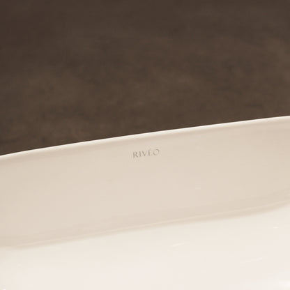 Vasque à Poser Carrée Arrondie RIVÉO – 385 × 385 mm – Avec Bonde