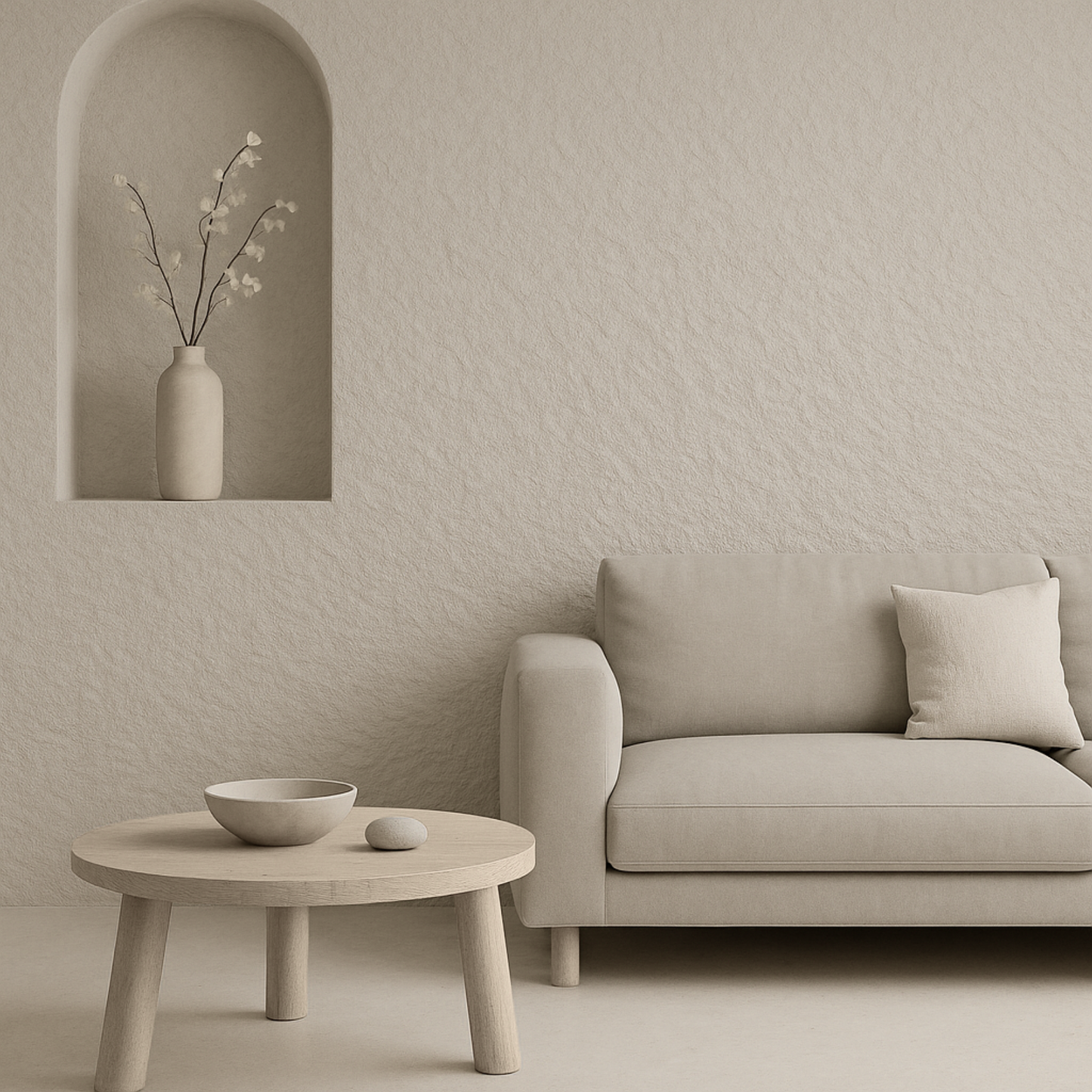 Panneau Mural Souple en Pierre Naturelle – Beige Gris Clair – 60×120 cm – Lot de 4 – Decopine - B01PB03