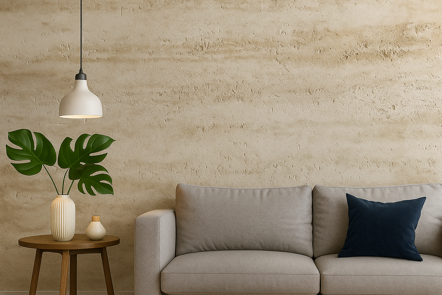 Flexible Natural Stone Wall Panel – Grey Beige Travertine Effect – 60×120 cm – Set of 4 – Decopine - B01TB02