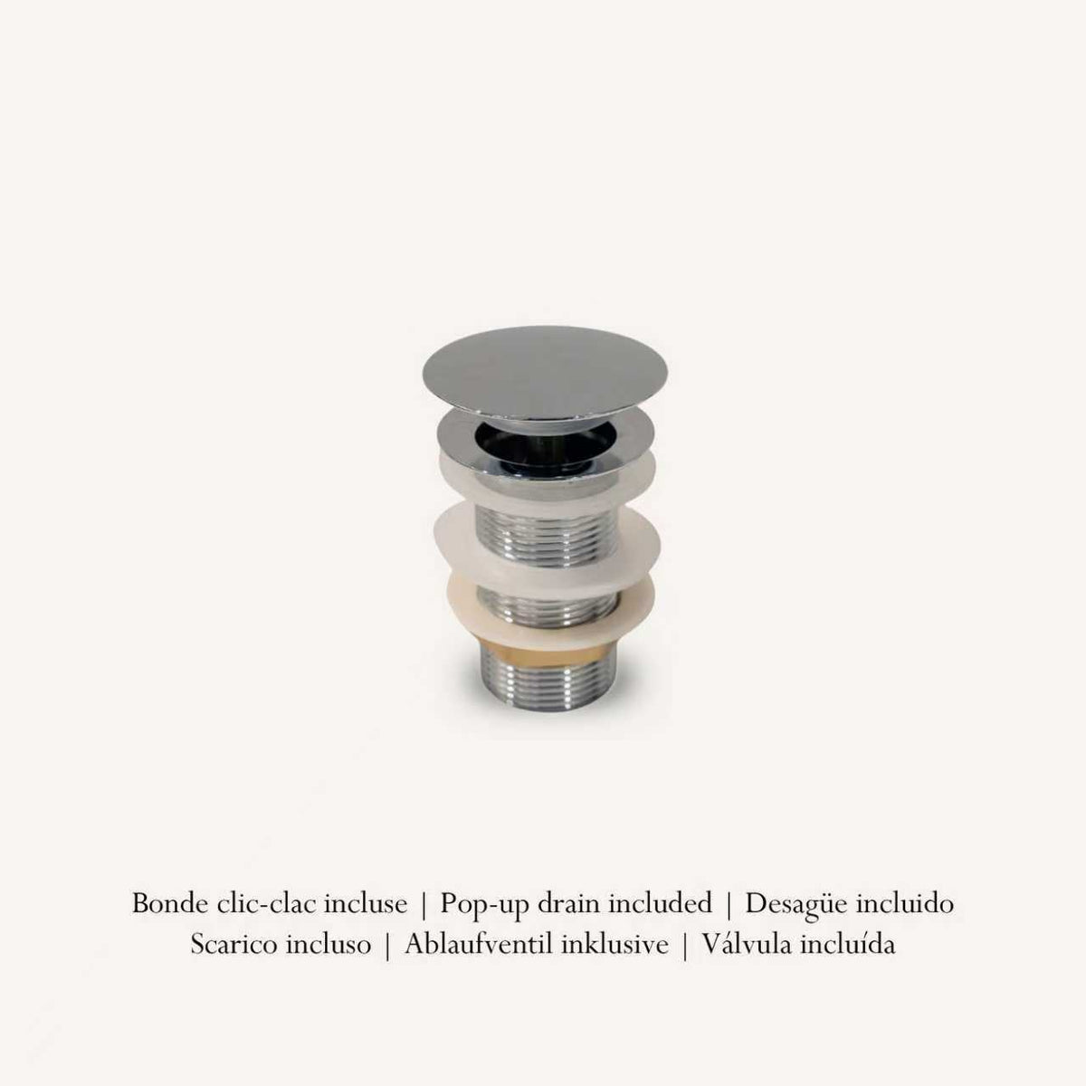 RIVÉO Beige Marble Effect Round Countertop Basin – 360 x 360 mm – With Drain