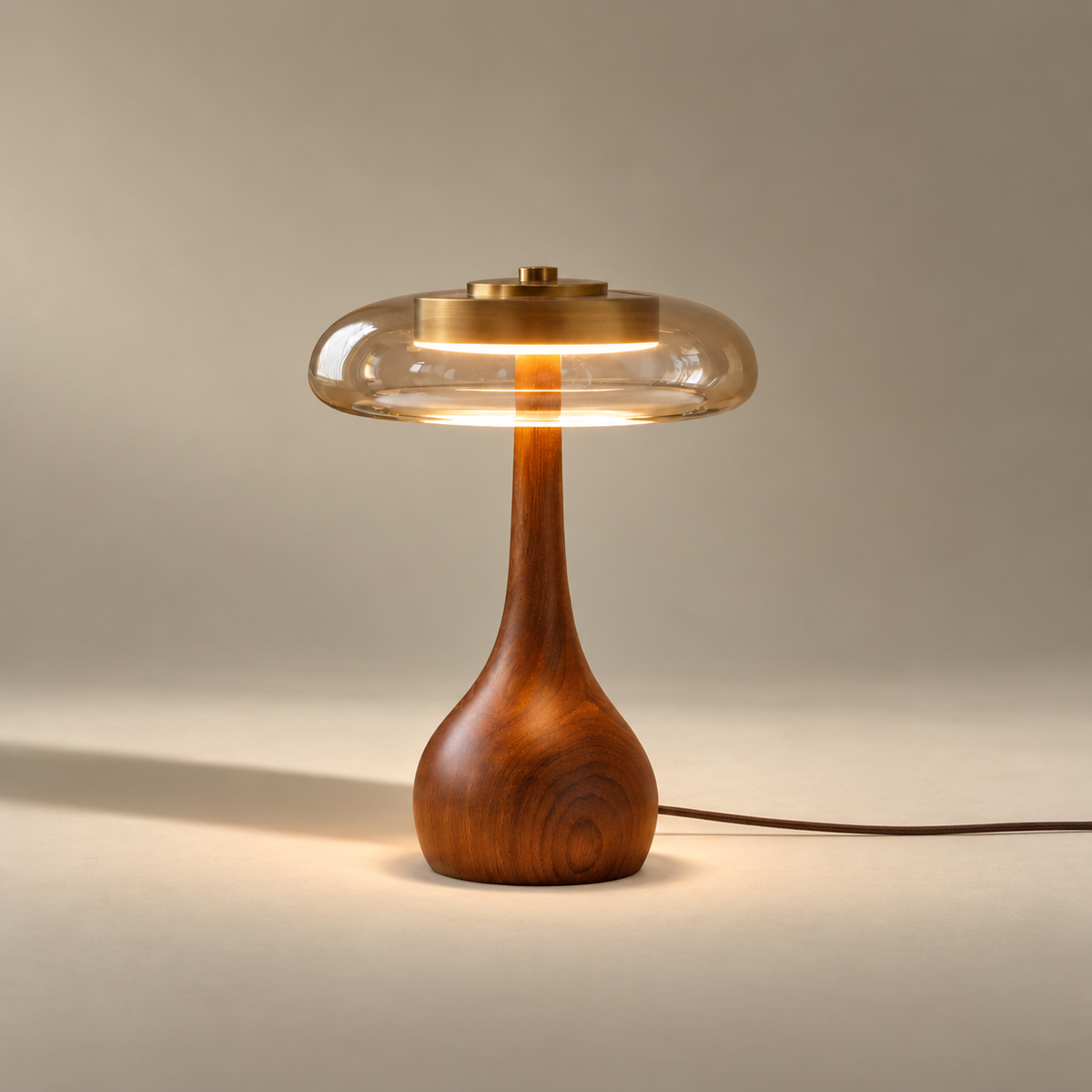 Tall Table Lamp in Ash & Cognac Glass – ÉLOISE02 – Decopine