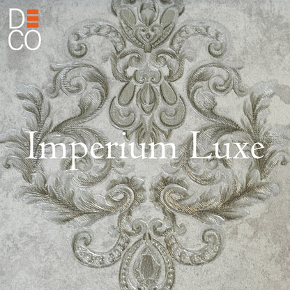Decopine Imperium Luxe Non-Woven Wallpaper – Silver Medallion Pattern – 0.53 x 10m – No Glue