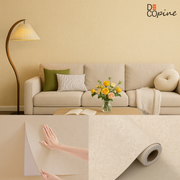 3D Self-Adhesive Wallpaper – Fine Textured Embossed – Ivory Yellow – 60×280 cm