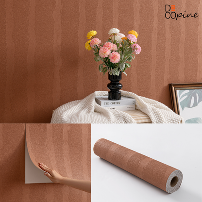 Papier Peint Auto-adhésif 3D – Relief Texturé – Terracotta – 60×280 cm